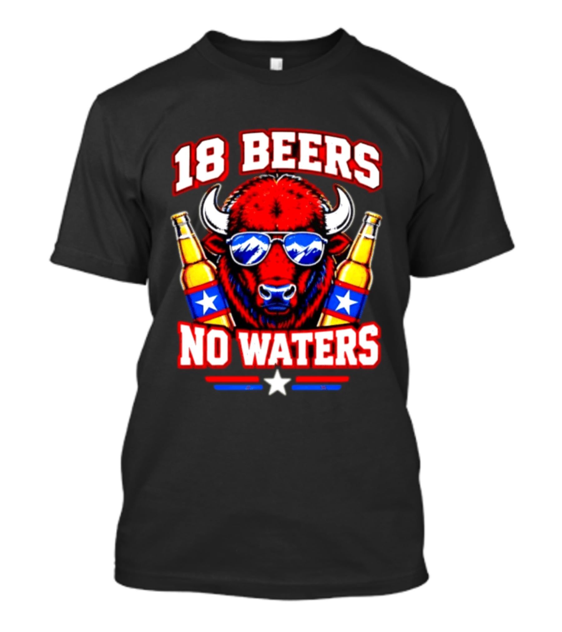 18 Beers No Waters Buffalo Beer Lover Buffalo Bills Party Fan T-Shirt