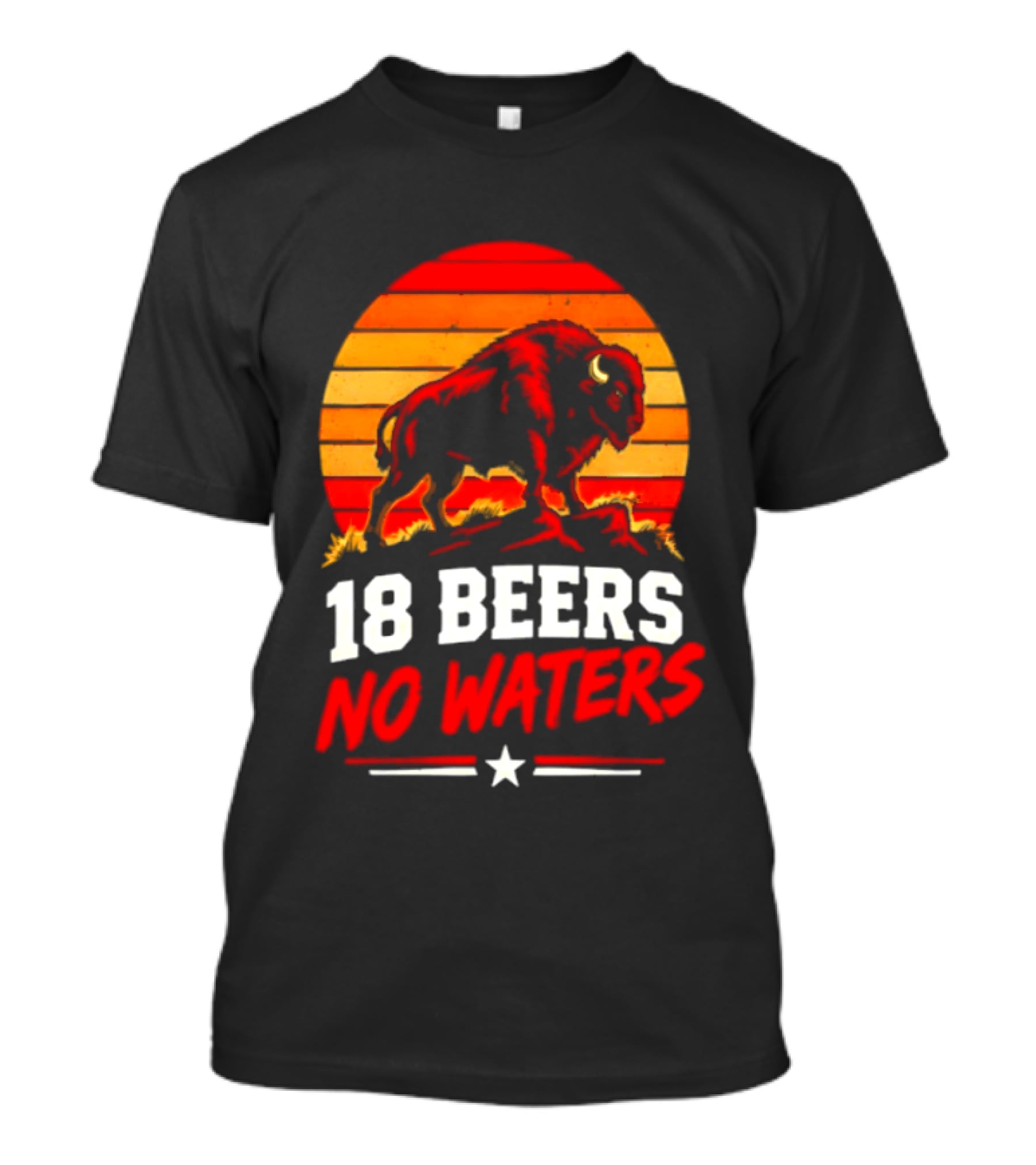 Buffalo Bison 18 Beers No Waters Football Drink Fun T-Shirt