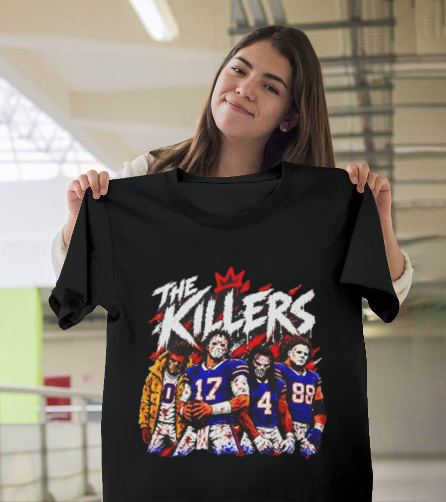 Buffalo Bills The Killers Horror Characters Halloween NFL T-Shirt