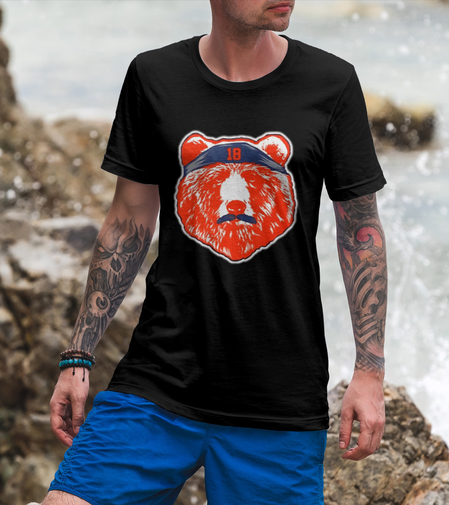 Caleb Williams Chicago Bears Mustache Bear Headband 18 T-Shirt