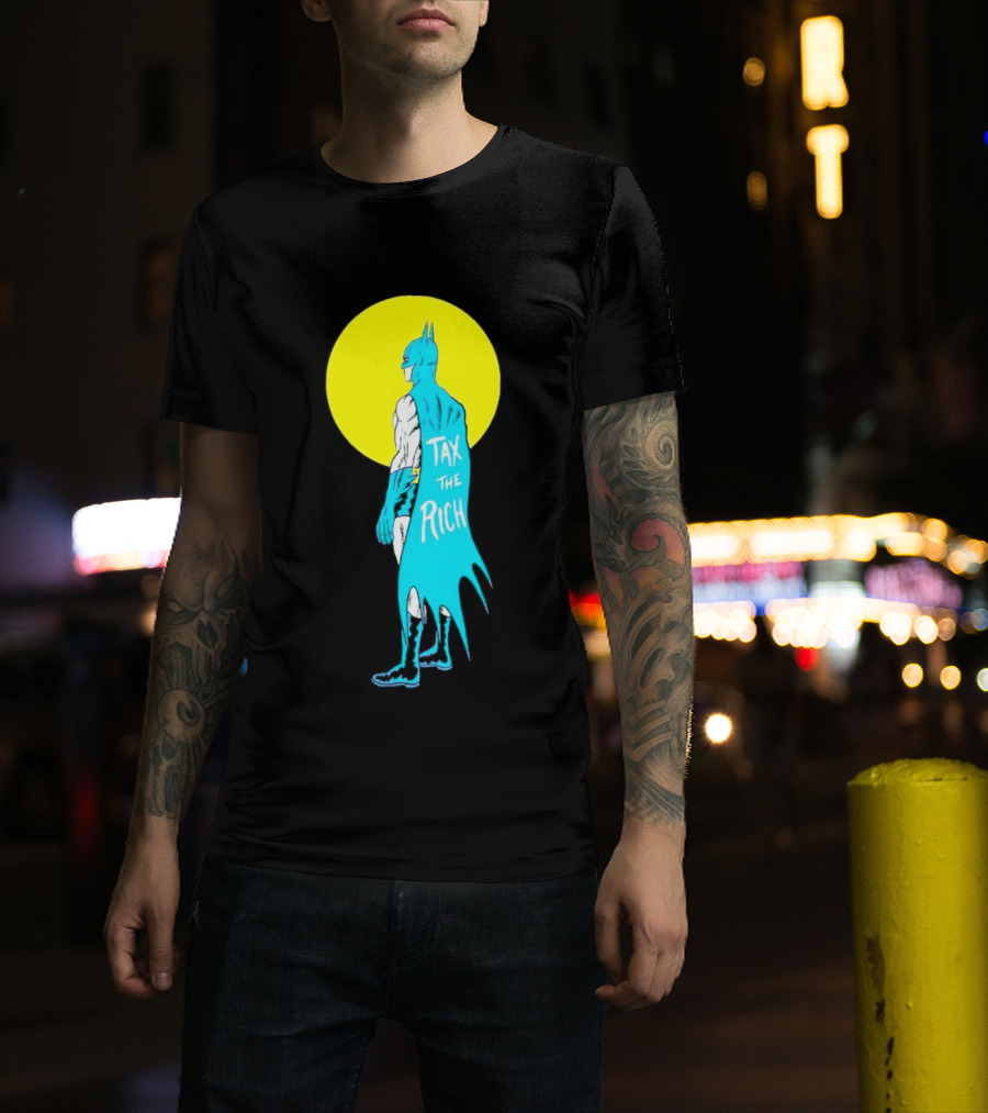 Tax The Rich Batman Yellow Moon T-Shirt