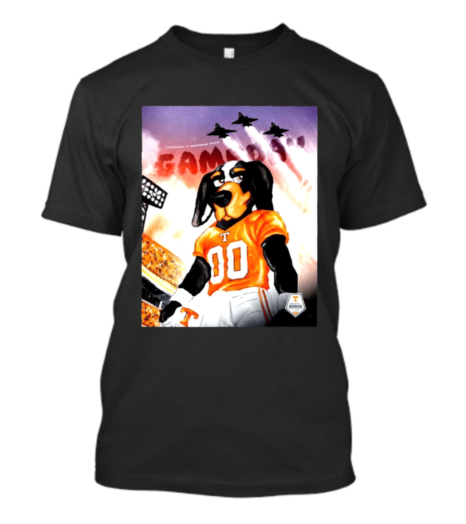 Tennessee Volunteers Smokey 00 Game Day Jets Flyover Stadium Lights T-Shirt