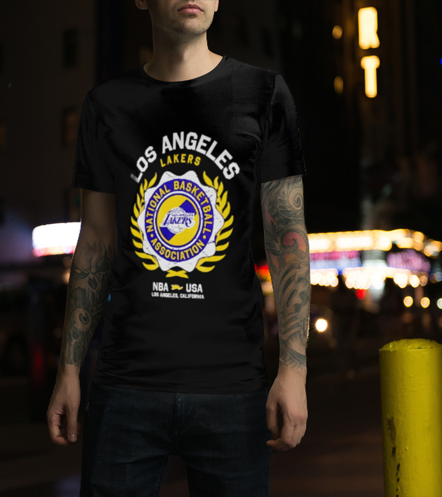 Los Angeles Lakers NBA National Basketball Association USA Crest Laurel 2026 T-Shirt