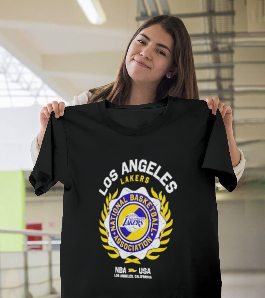 Los Angeles Lakers NBA National Basketball Association USA Crest Laurel 2026 T-Shirt