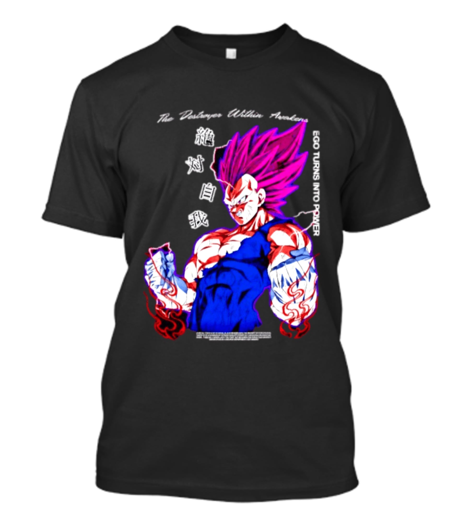 The Destroyer Within Vegeta Awakens Ego Turns Into Power T-Shirt