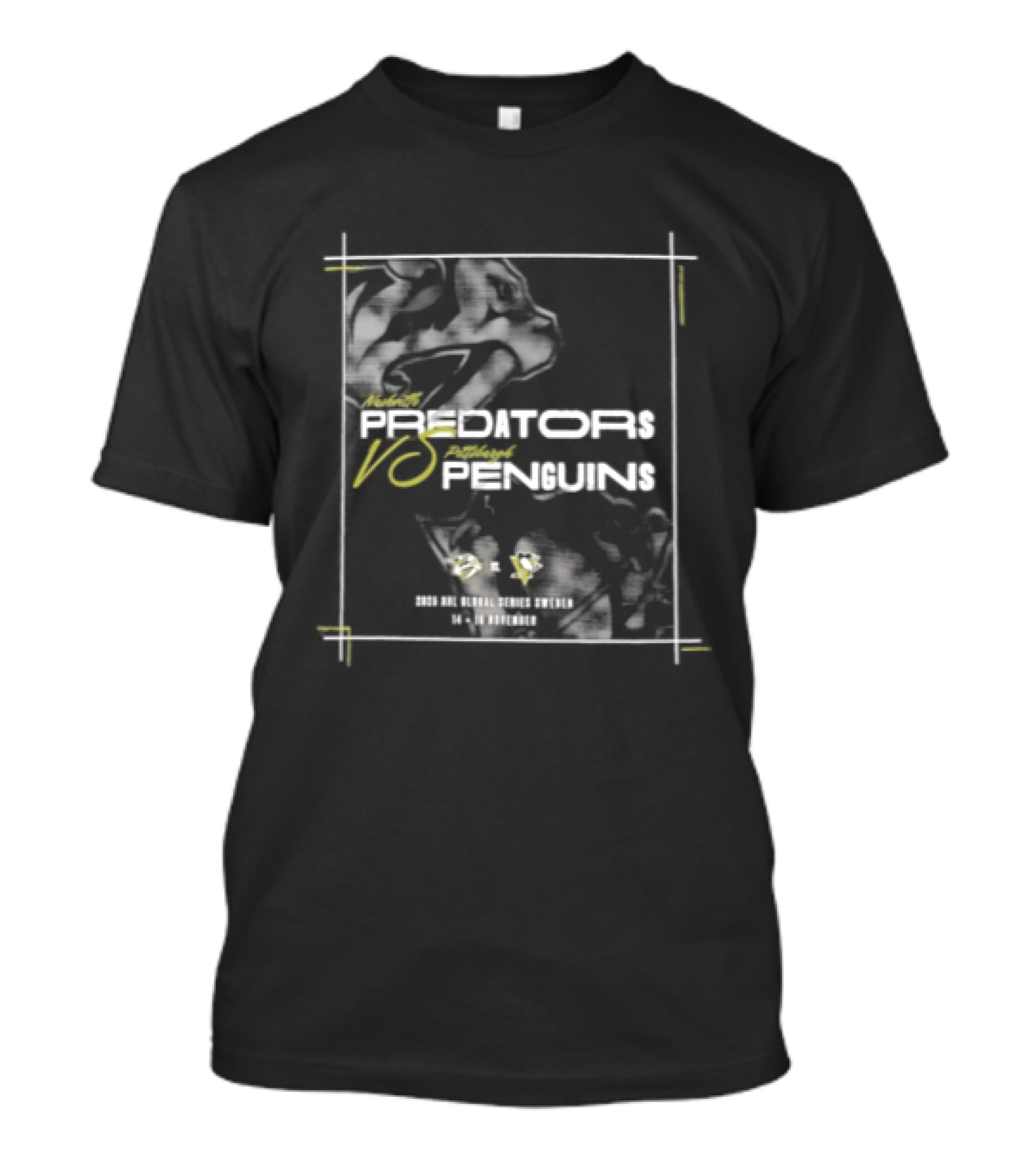 Nashville Predators Vs Penguins 2025 NHL Global Series Matchup Legacy T-Shirt