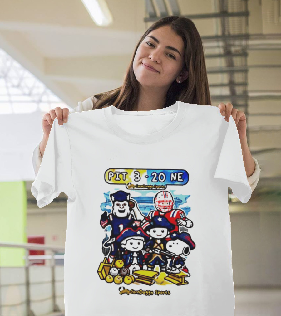 PIT 3 Vs 20 NE Patriots Snoopy Cartoon CornDoggy Sports Game Day T-Shirt