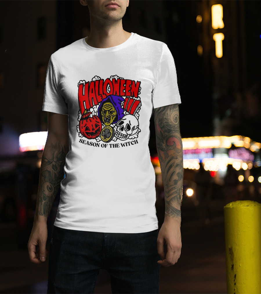 Halloween Season Of The Witch Pumpkin Skull T-Shirt