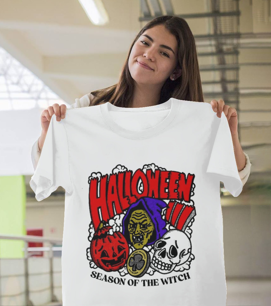 Halloween Season Of The Witch Pumpkin Skull T-Shirt
