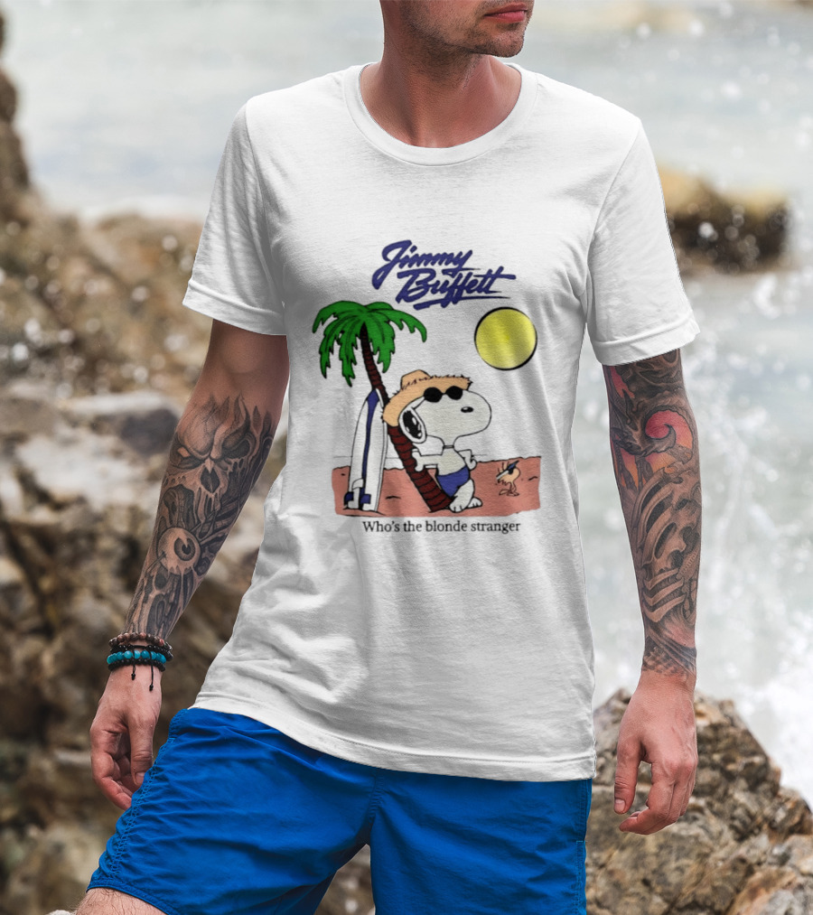 Jimmy Buffett Snoopy Who's The Blonde Stranger Surfing Palm Beach Moon T-Shirt