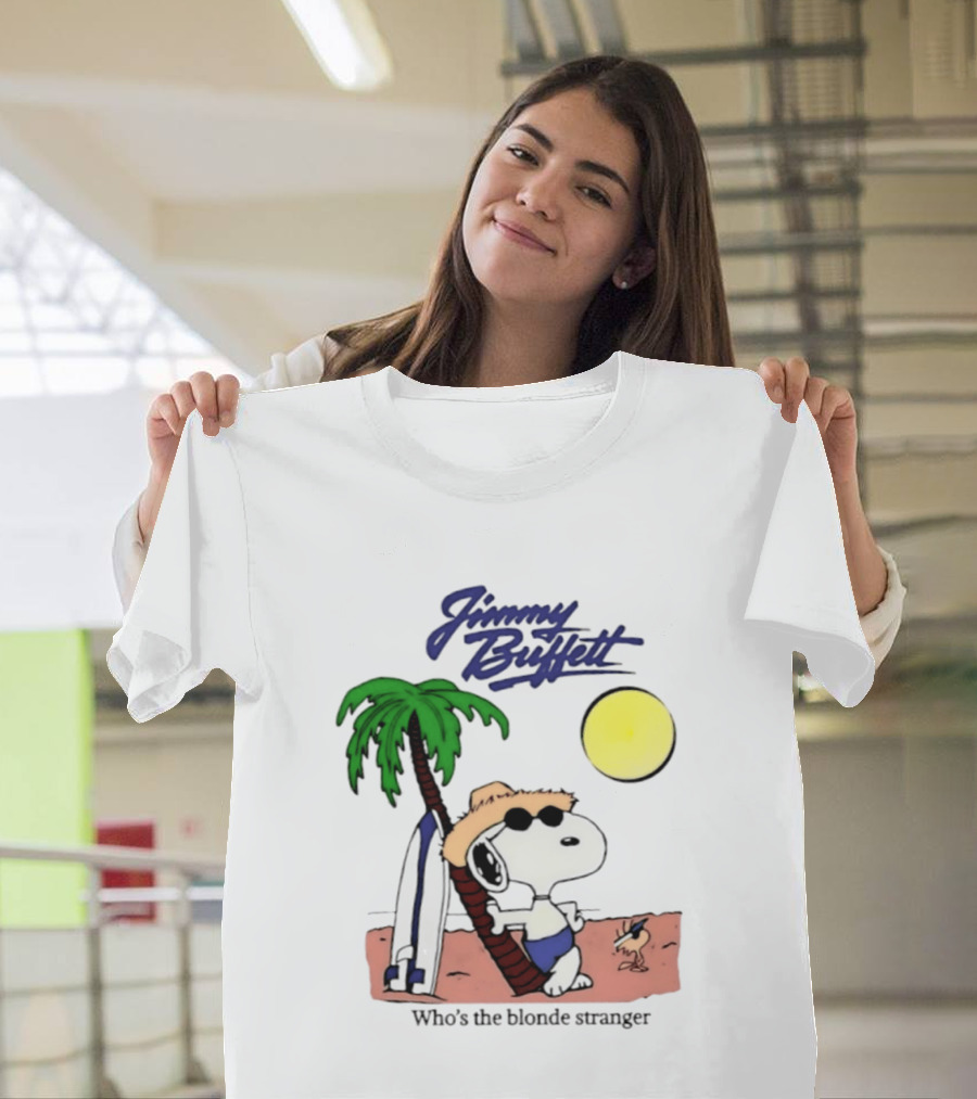 Jimmy Buffett Snoopy Who's The Blonde Stranger Surfing Palm Beach Moon T-Shirt