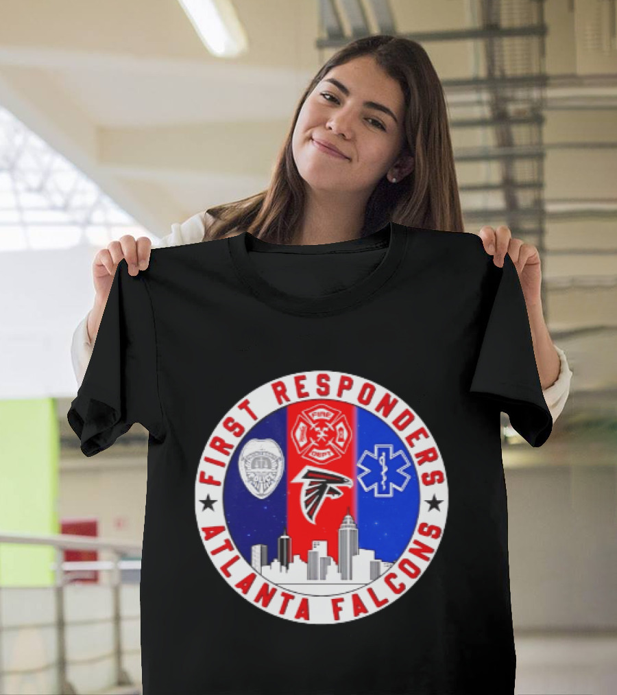 Atlanta Falcons First Responders 9.11 Never Forget Skyline T-Shirt