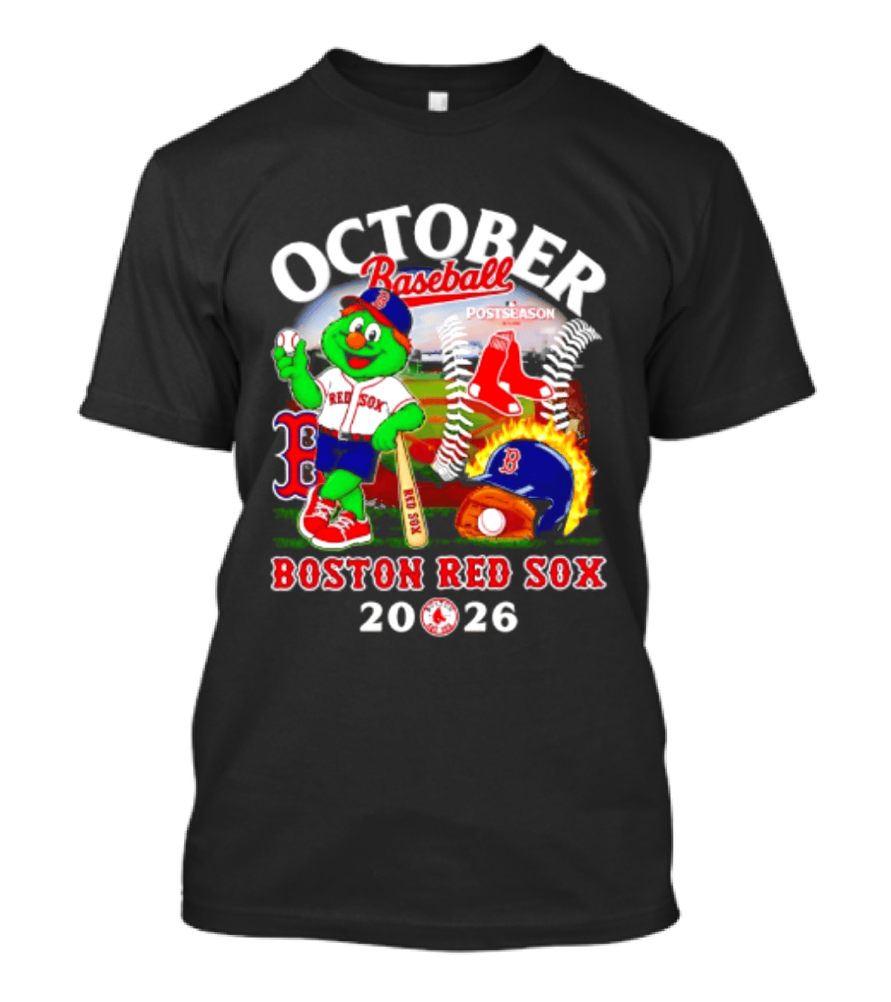 Boston Red Sox October Baseball Postseason 2026 Mascot Red Sox T-Shirt