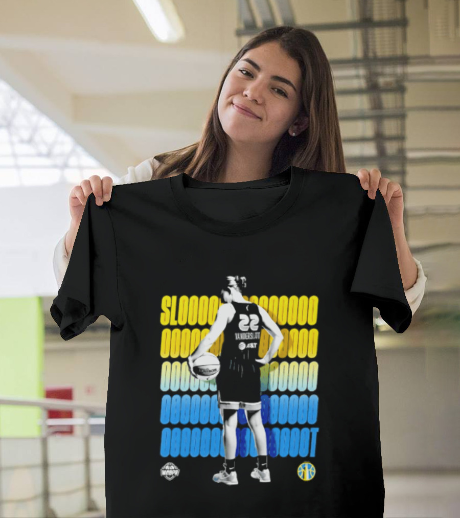 Chicago Sky Courtney Vandersloot Slooty 22 Blue Yellow Basketball T-Shirt