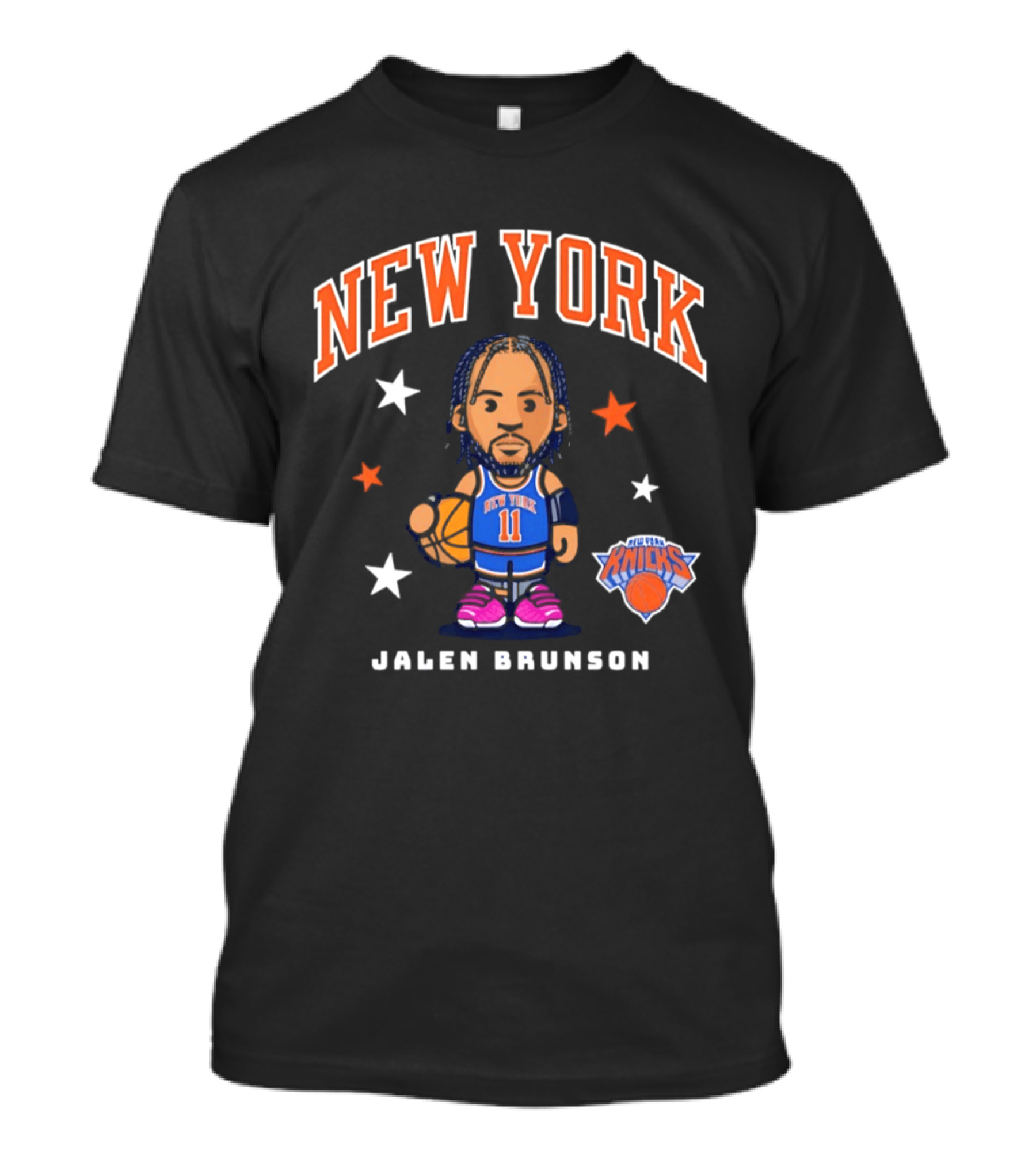 Jalen Brunson New York Knicks 11 Basketball Cartoon Stars T-Shirt