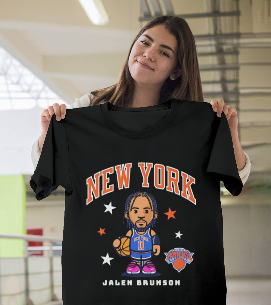Jalen Brunson New York Knicks 11 Basketball Cartoon Stars T-Shirt