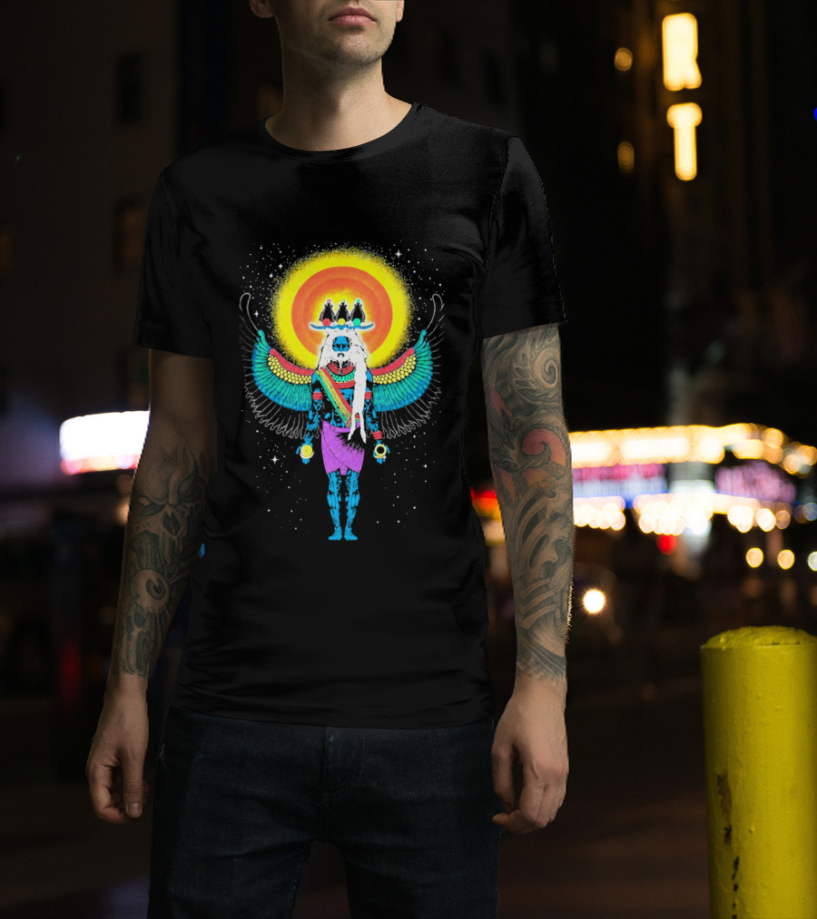 Major Lazer Swizz Beatz Psychedelic Ancient Egyptian Winged Sunburst Deity T-Shirt