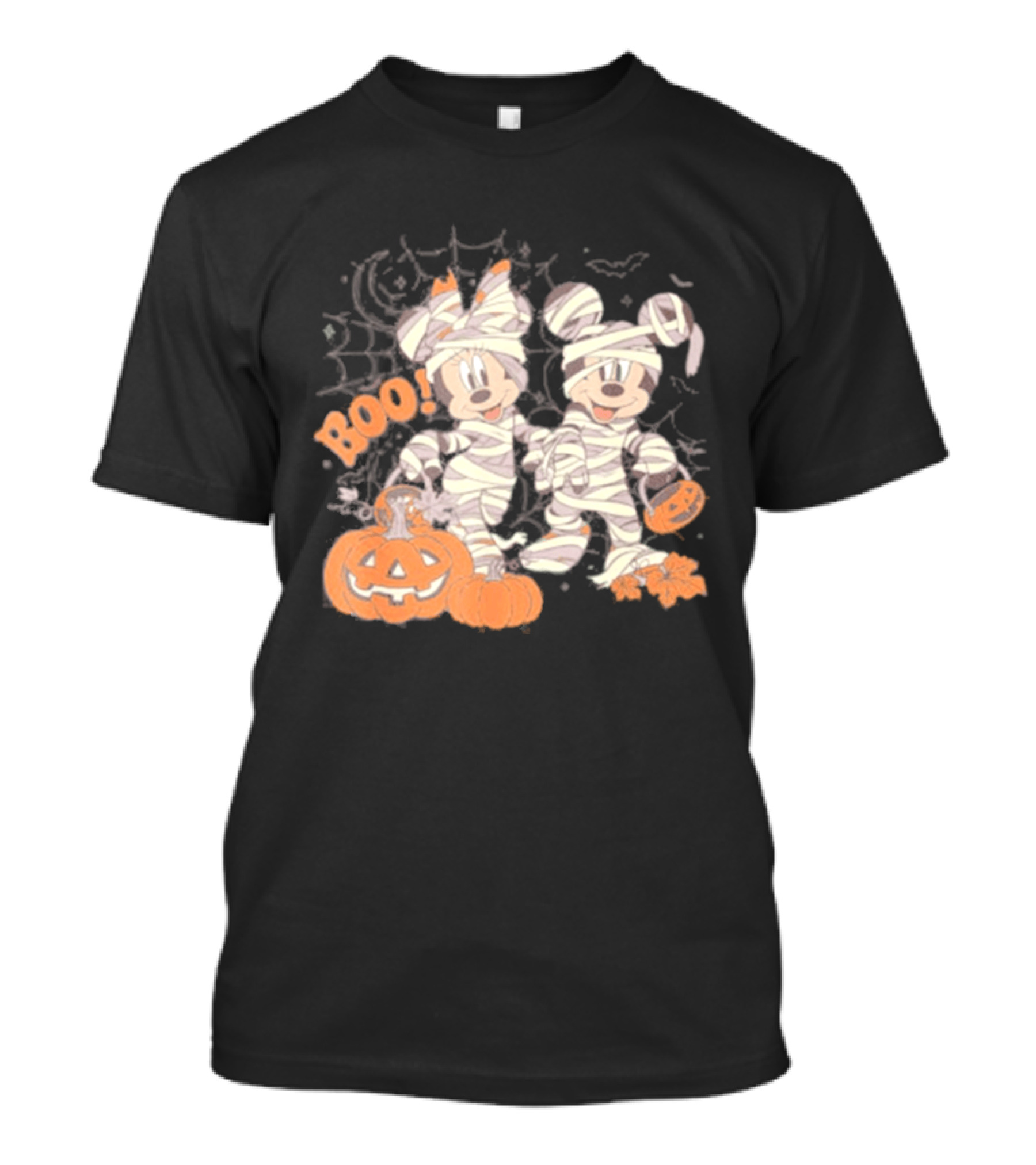 Mickey Minnie Mummy Halloween Boo Disney Spooky Pumpkin T-Shirt