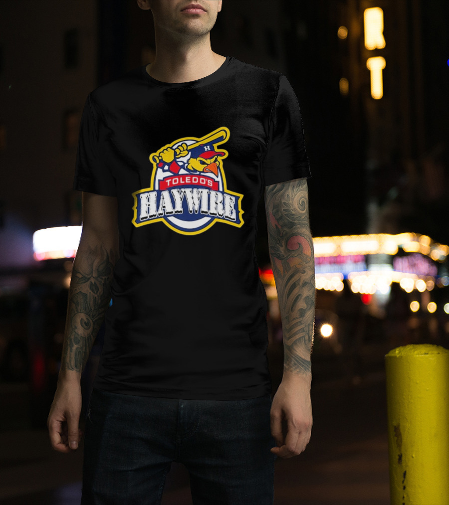 Toledo's Haywire Baseball Mascot With Bat And Cap H T-Shirt