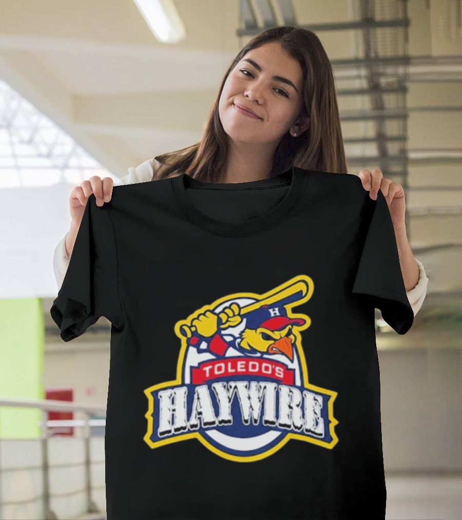 Toledo's Haywire Baseball Mascot With Bat And Cap H T-Shirt