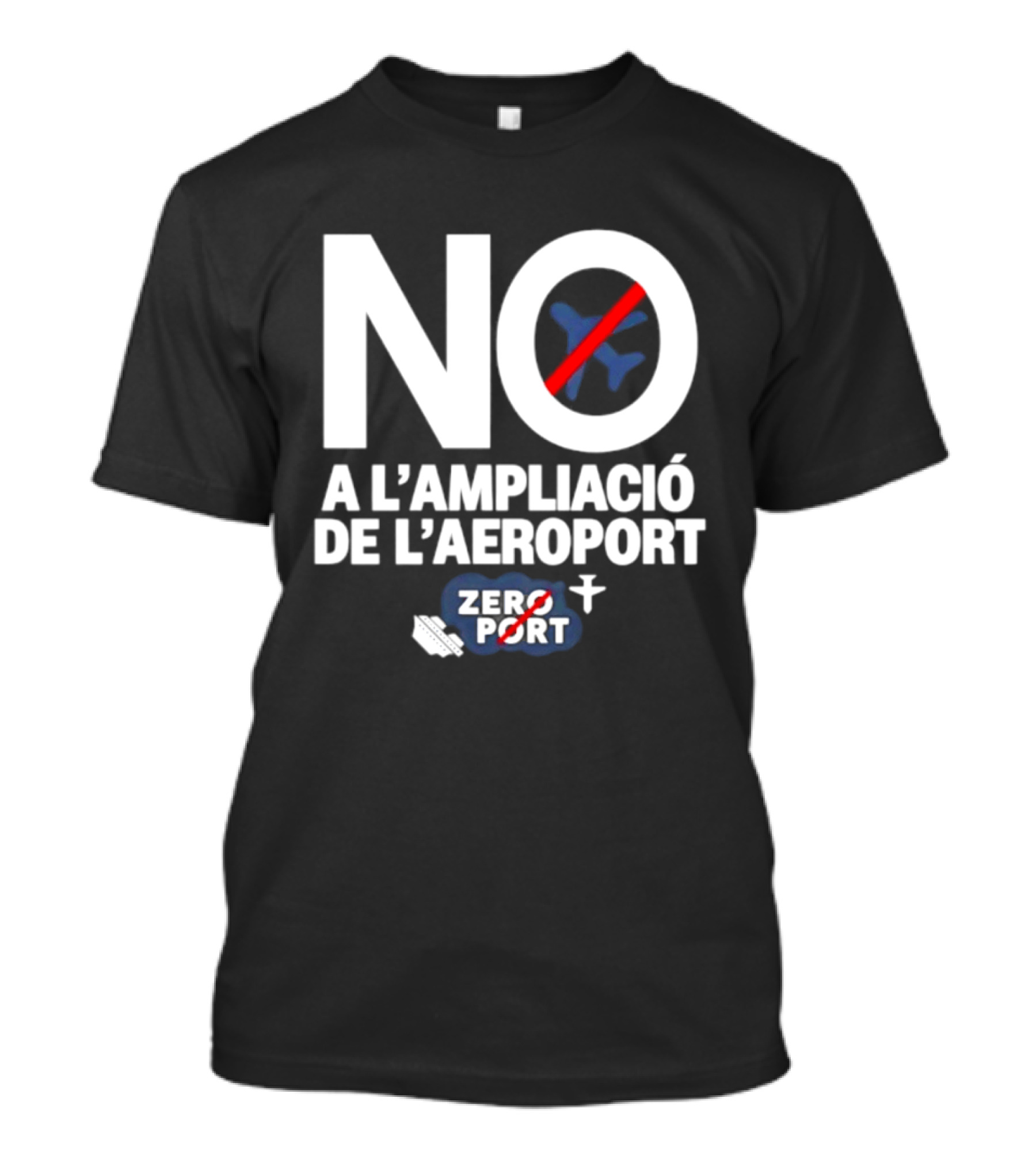 No A L'Ampliació De L'Aeroport Zero Port Avió Creuat T-Shirt