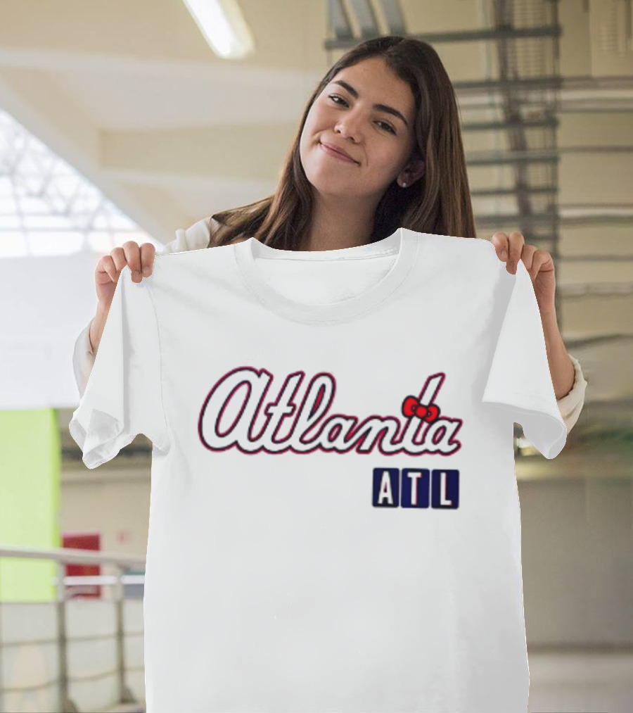 Atlanta Braves Hello Kitty ATL 2026 Baseball Cartoon Collaboration T-Shirt