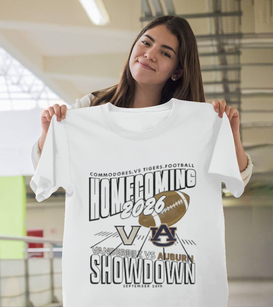 Auburn Vs Vanderbilt Tigers Commodores Homecoming 2026 September Showdown T-Shirt