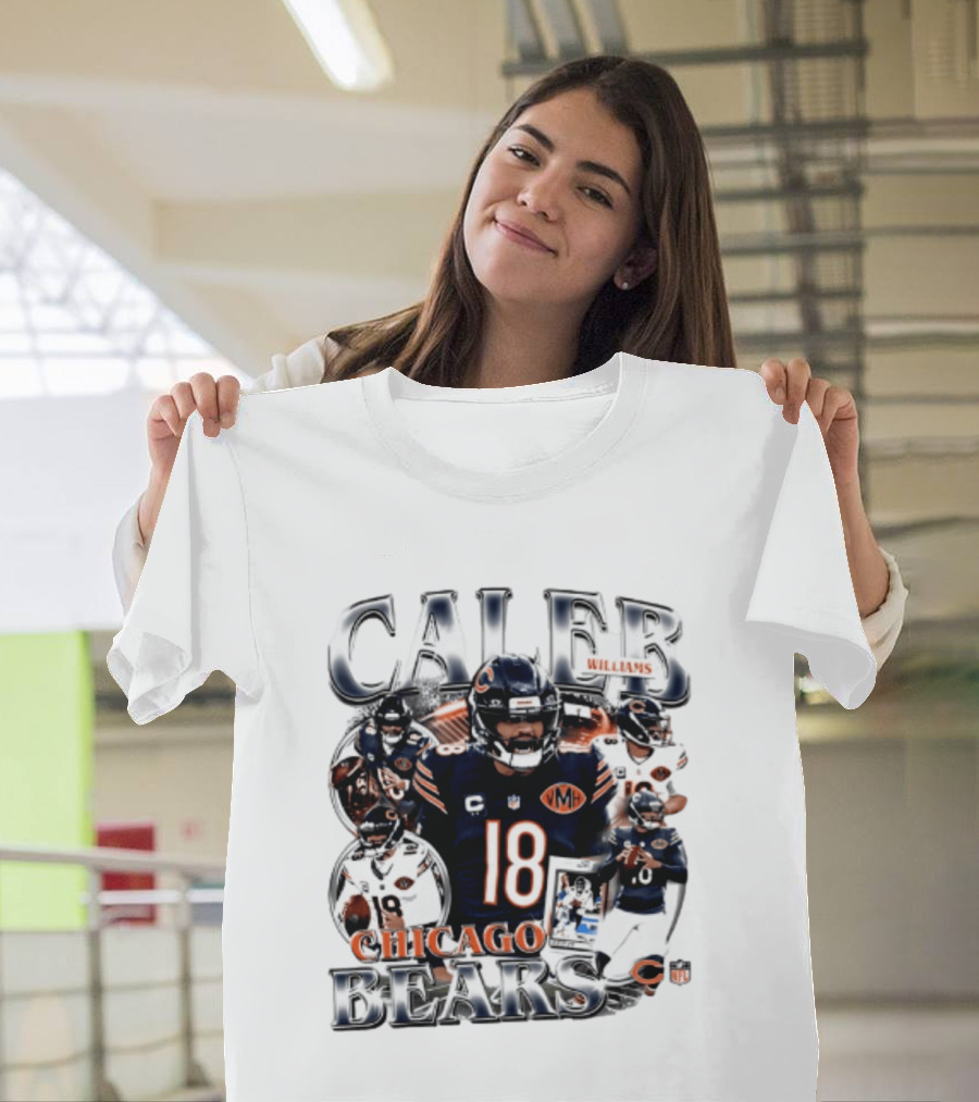 Caleb Williams Chicago Bears 18 Player Collage 2026 T-Shirt