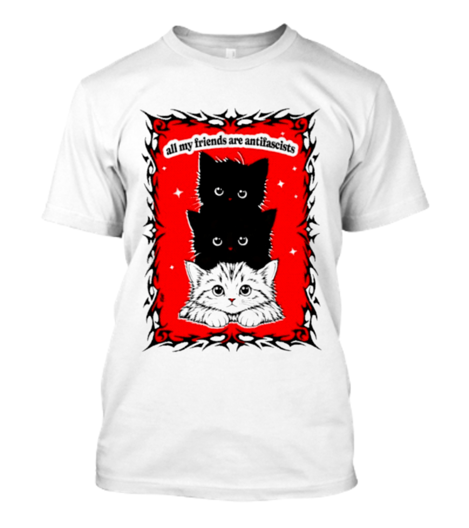 All My Friends Are Antifascist Kittens Cat T-Shirt