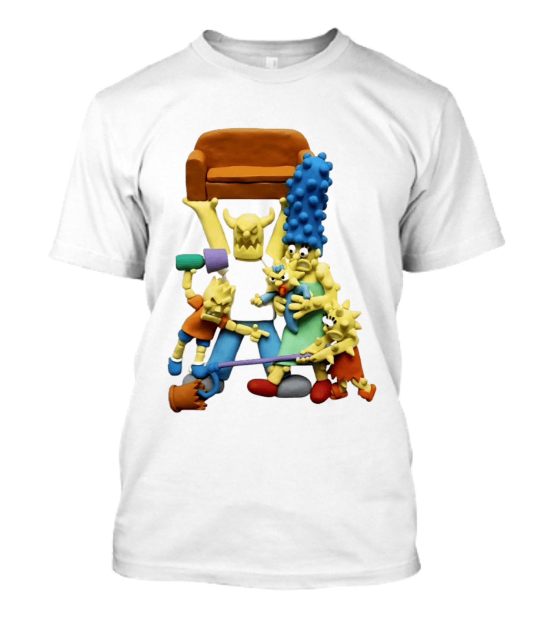 Couch Gag Sculpted Family Chaos Iconic Animation T-Shirt