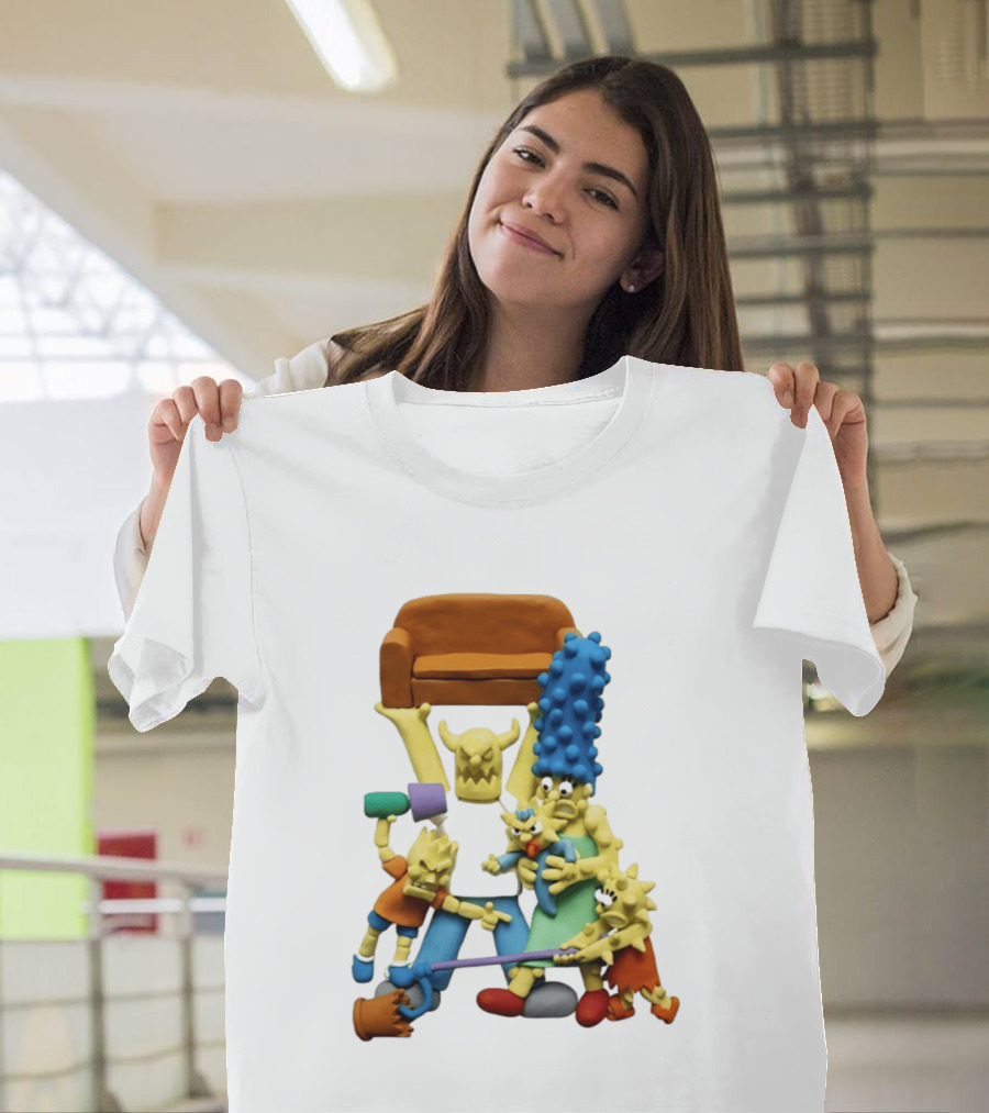 Couch Gag Sculpted Family Chaos Iconic Animation T-Shirt