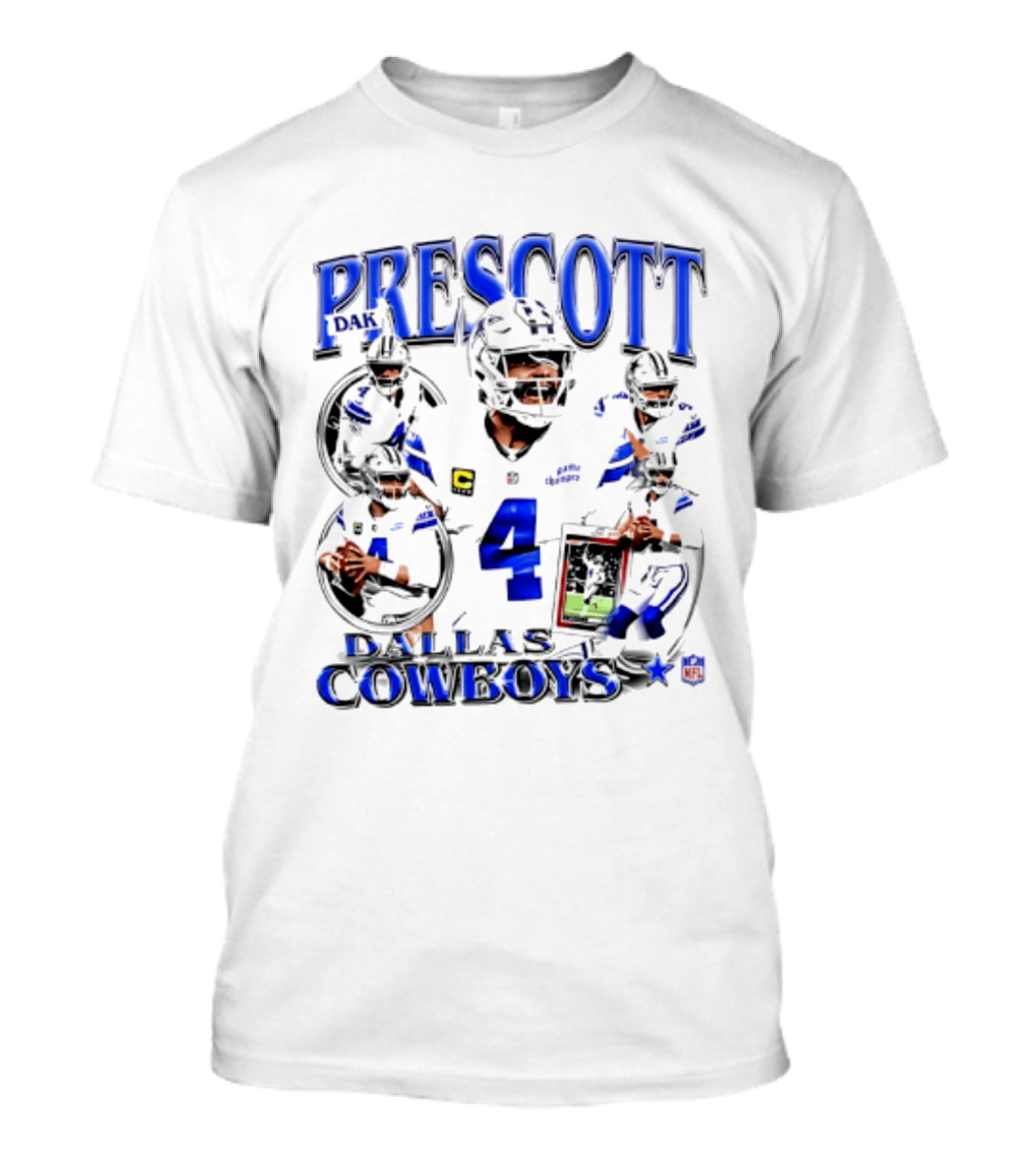 Prescott 4 Dallas Cowboys Player Collage 2026 T-Shirt
