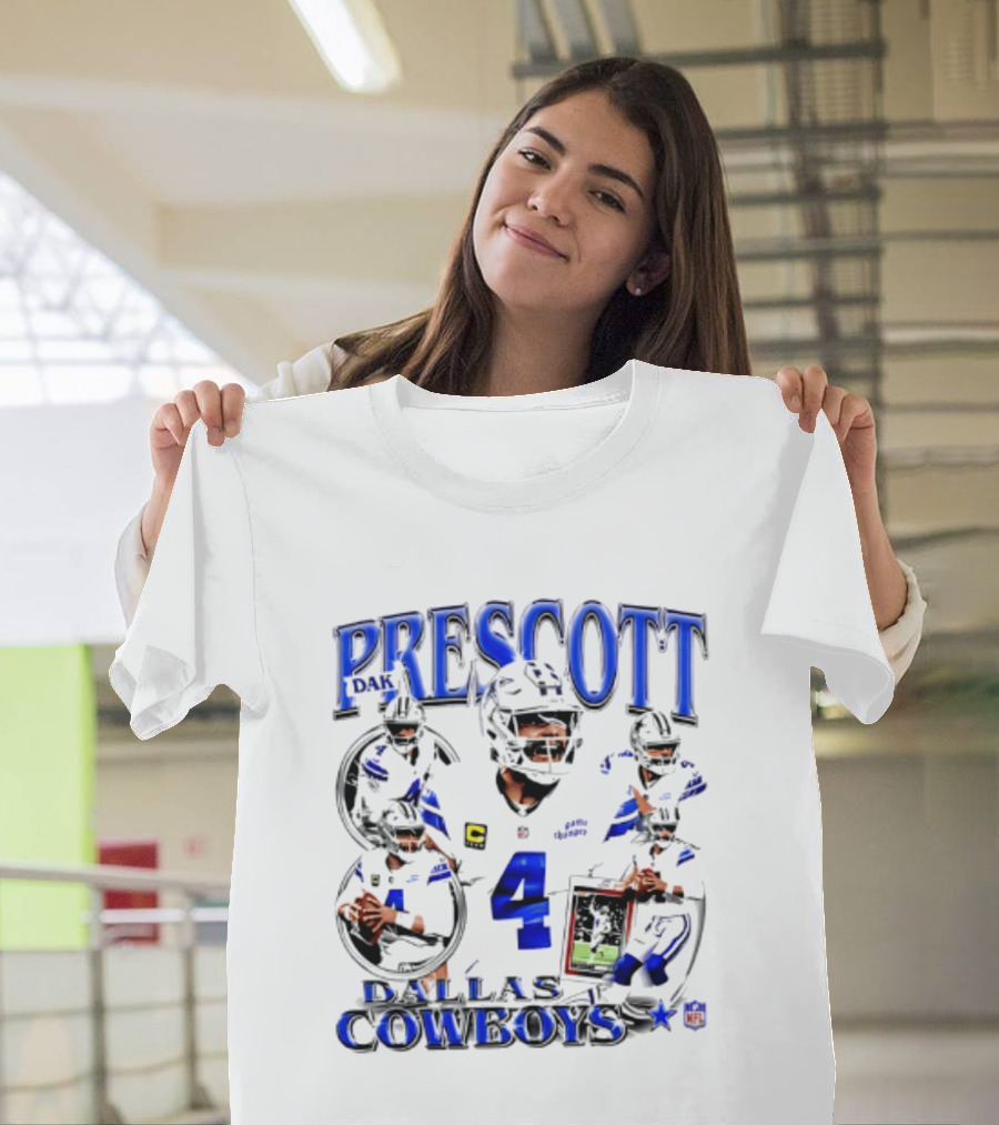 Prescott 4 Dallas Cowboys Player Collage 2026 T-Shirt