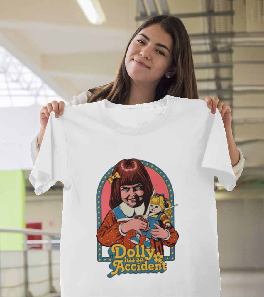 Dolly Has An Accident Creepy Doll Steven Rhodes T-Shirt
