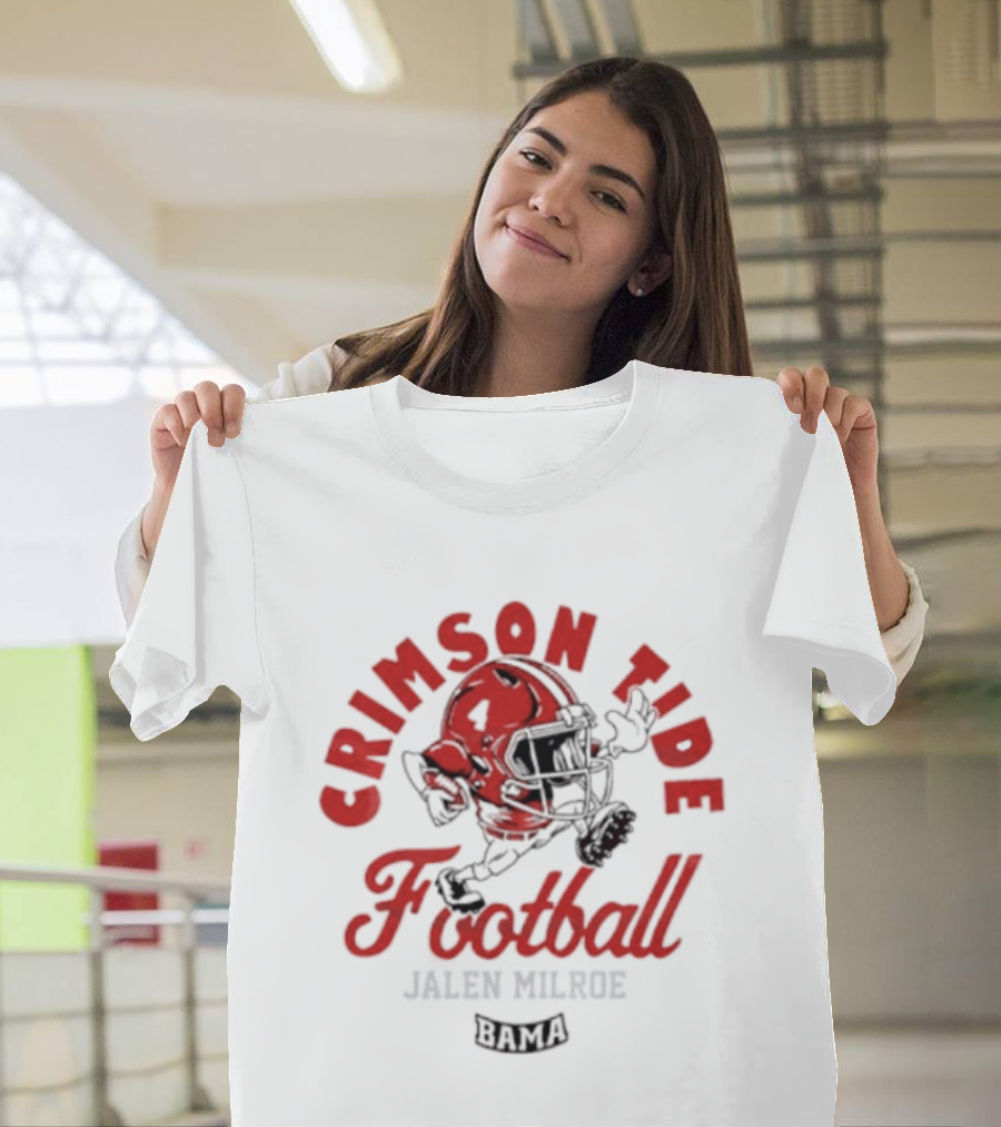 Crimson Tide Football Jalen Milroe Helmet T-Shirt