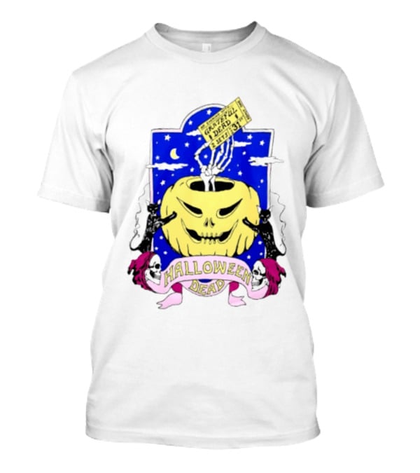 Grateful Dead Halloween Skeleton Hand With Pumpkin And Ticket 1971 T-Shirt