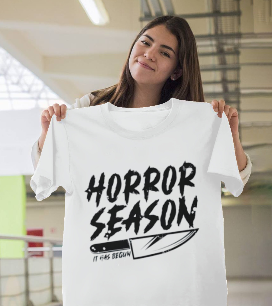 Horror Season It Has Begun Scary Halloween Knife T-Shirt