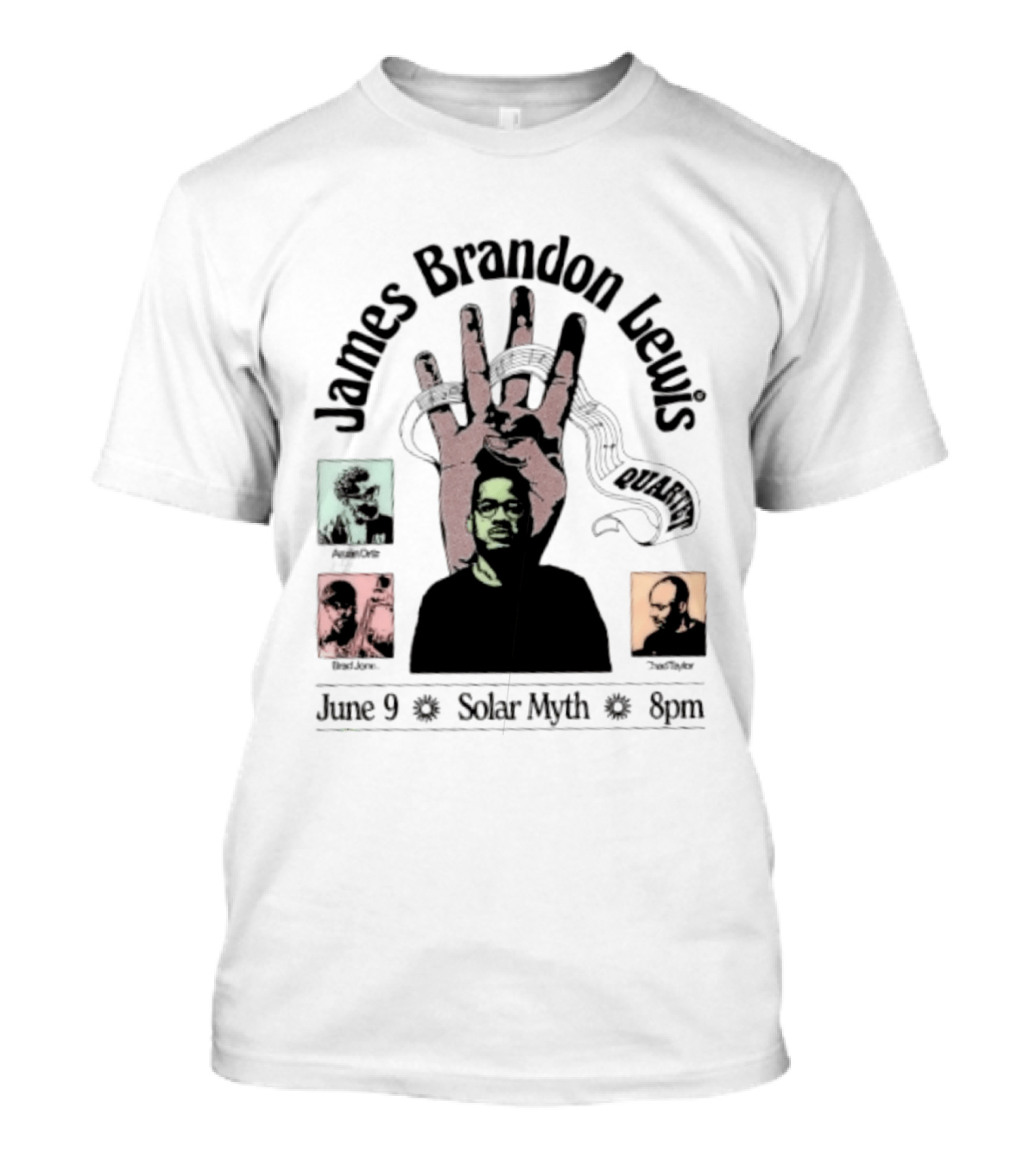 James Brandon Lewis Quartet Ars Nova Workshop June 9 Solar Myth T-Shirt