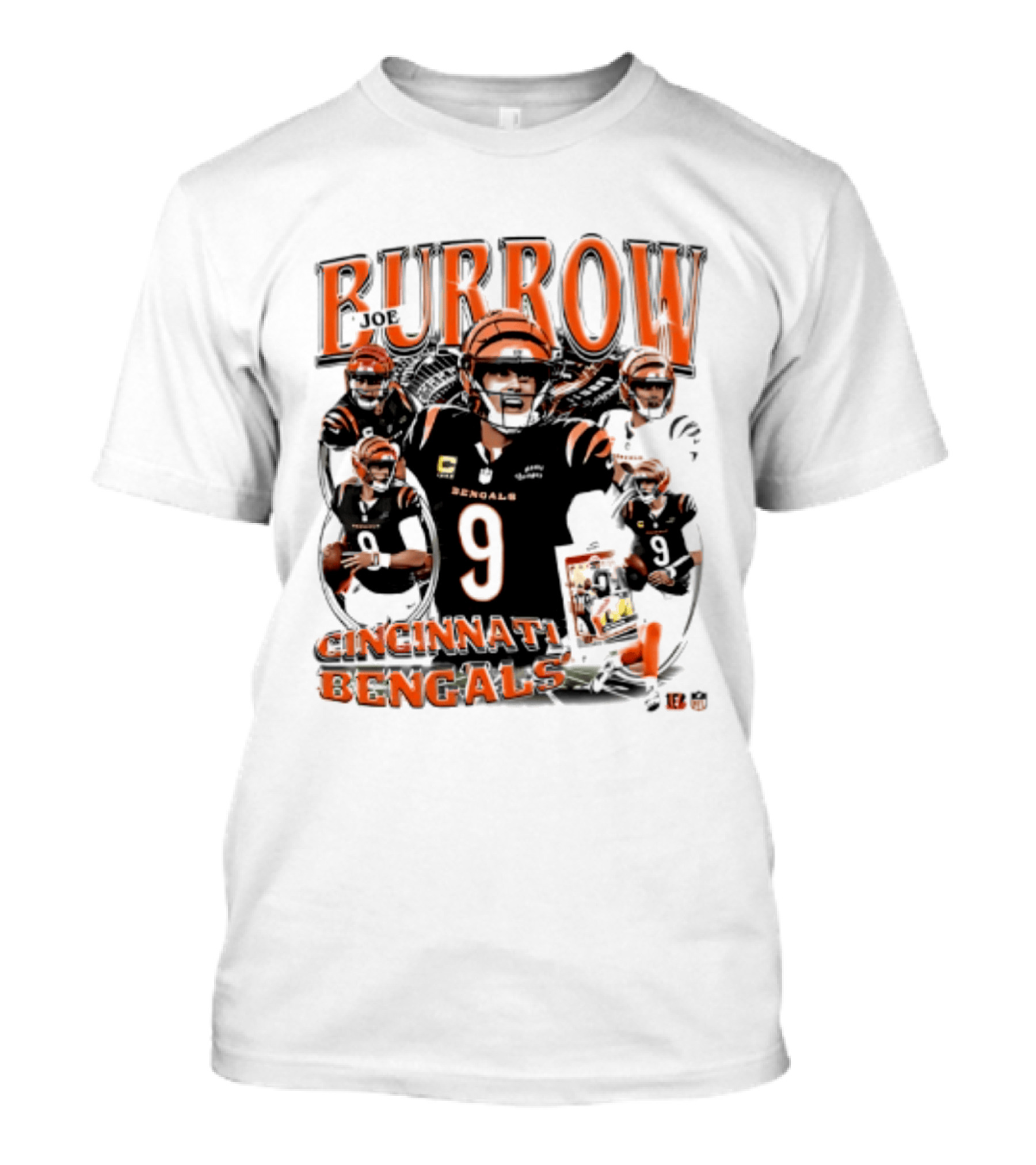 Burrow Cincinnati Bengals 9 Player Collage 2026 T-Shirt