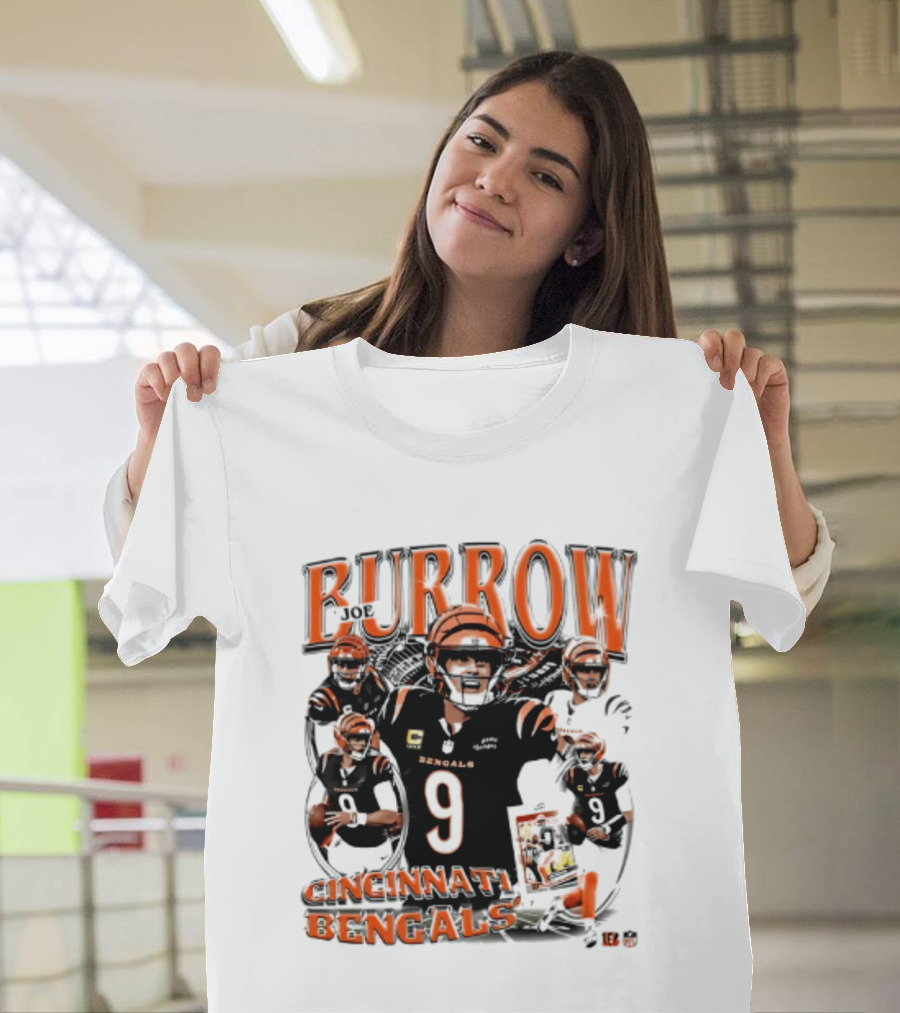 Burrow Cincinnati Bengals 9 Player Collage 2026 T-Shirt