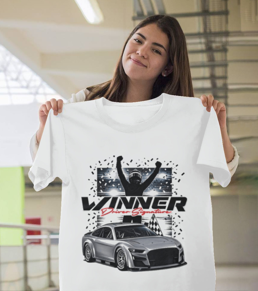 Joey Logano 2026 Winner Bass Pro Shops Night Race Victory Car And Driver Signature T-Shirt