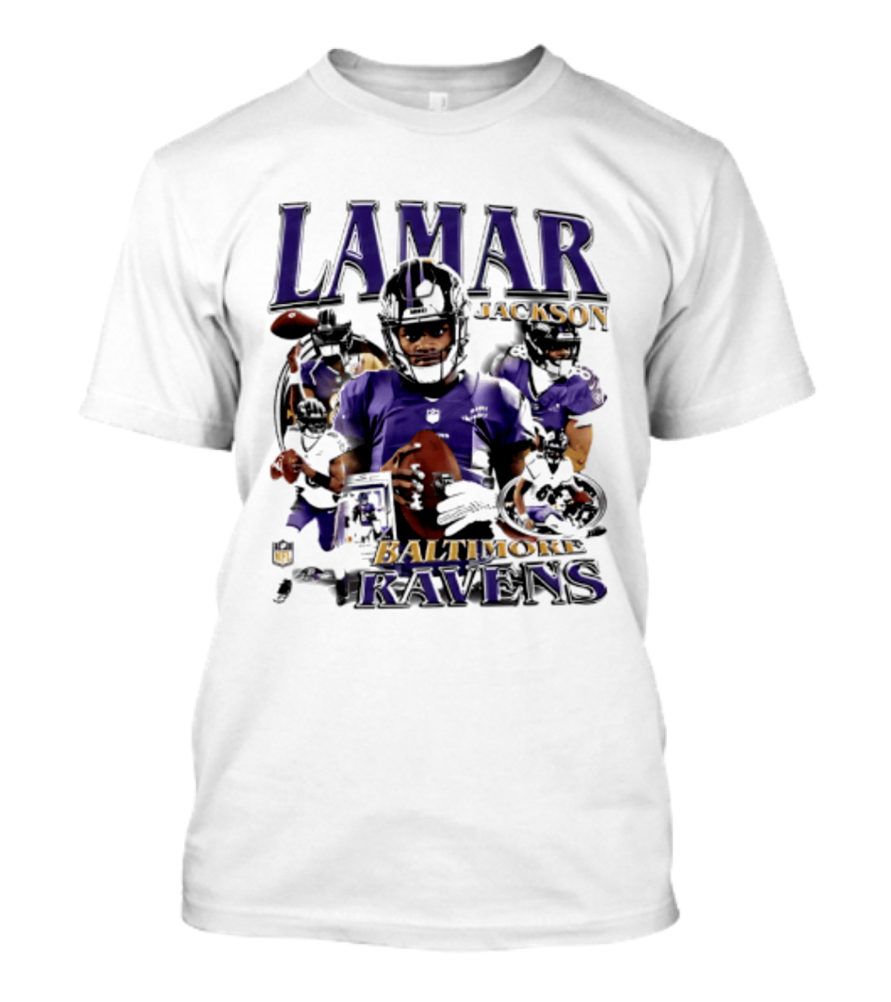 Lamar Jackson Baltimore Ravens Player Collage T-Shirt