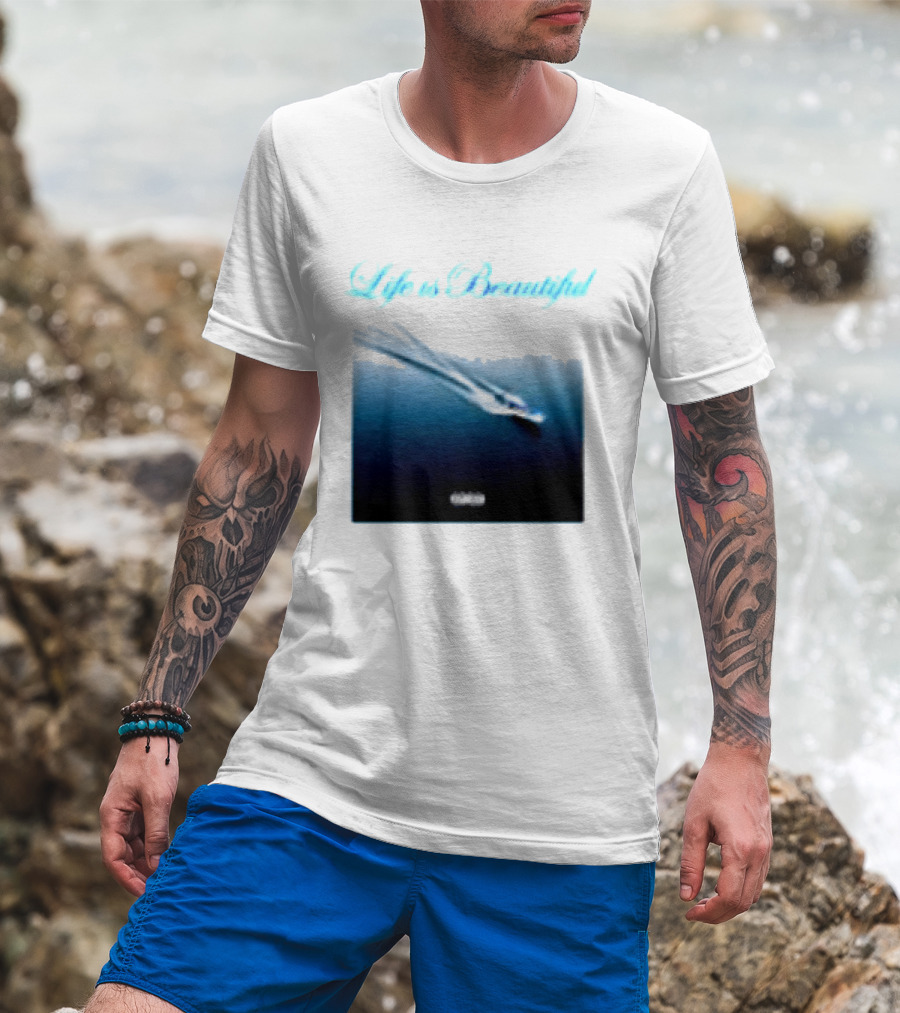 Life Is Beautiful Album White Larry June Shop T-Shirt