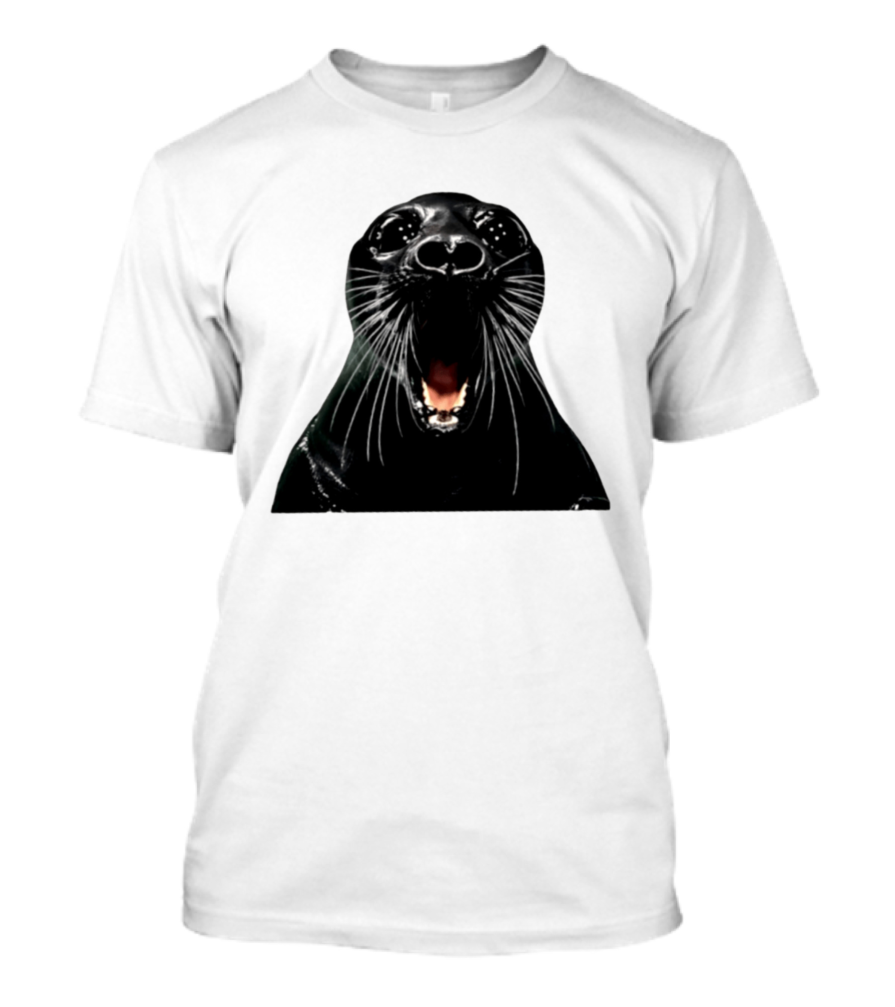 Screaming Black Seal Meme Hilarious Animal Expression T-Shirt