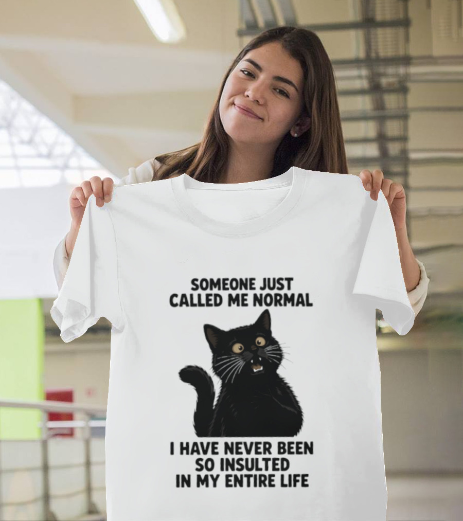 Someone Just Called Me Normal Black Cat Humor Never Been So Insulted In My Entire Life T-Shirt