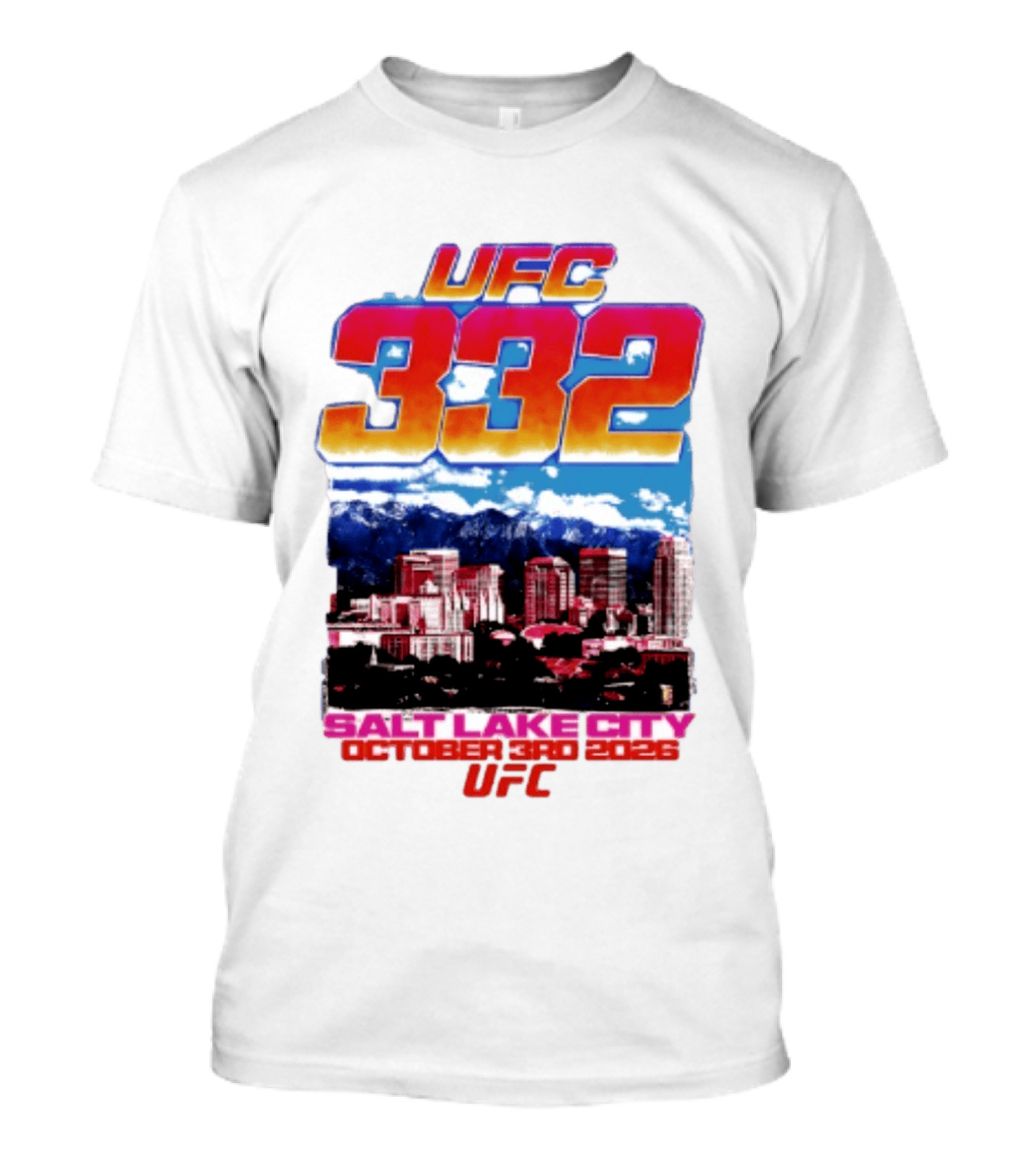 UFC 332 Salt Lake City October 3rd 2026 Urban Skyline Event T-Shirt