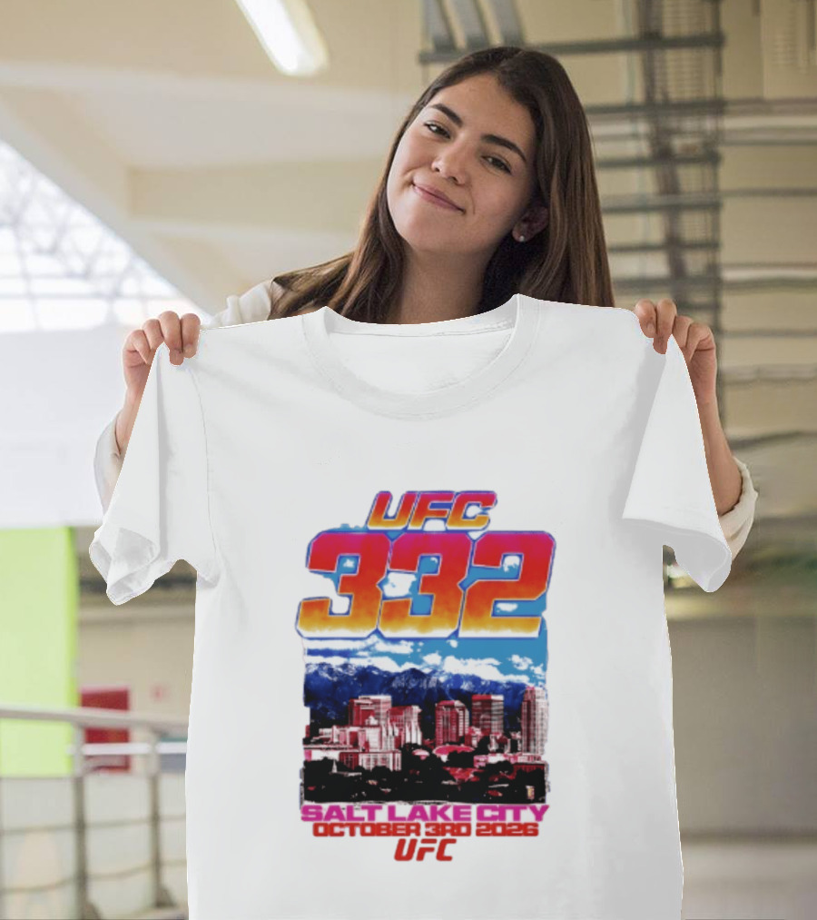 UFC 332 Salt Lake City October 3rd 2026 Urban Skyline Event T-Shirt