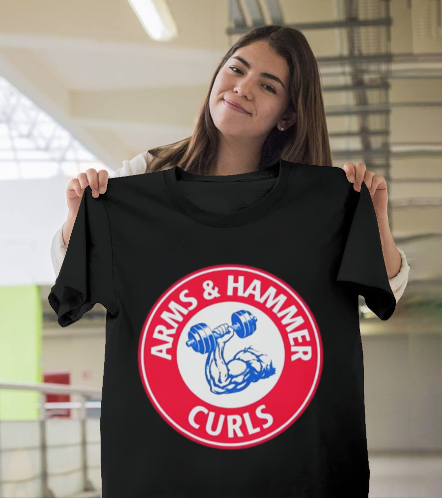 Arms And Hammer Curls Gym Weightlifting Dumbbell Muscle Training T-Shirt