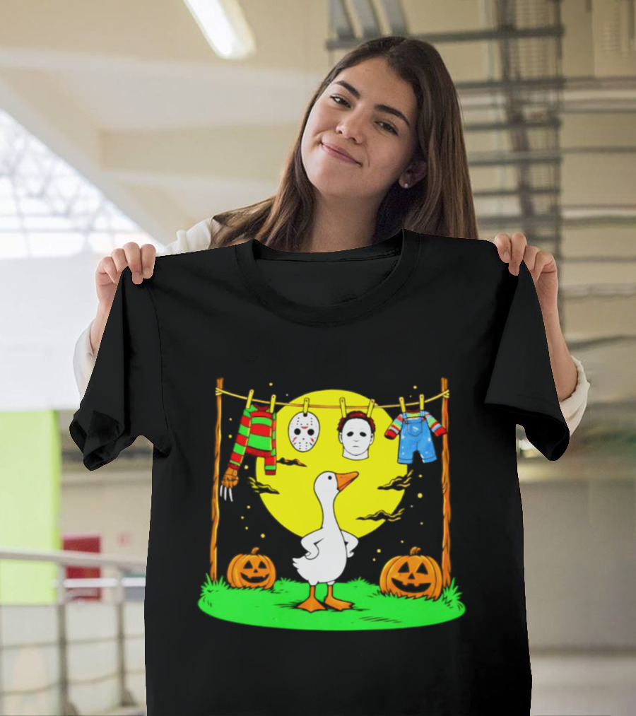 Goose Horror Halloween '26 Pumpkin Jason Freddy Chucky Outfits T-Shirt