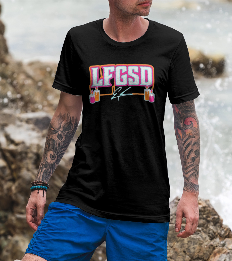 LFGSD Ethan San Diego Padres Candles T-Shirt